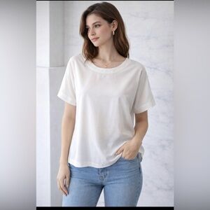 Elegant White Short Sleeve Blouse